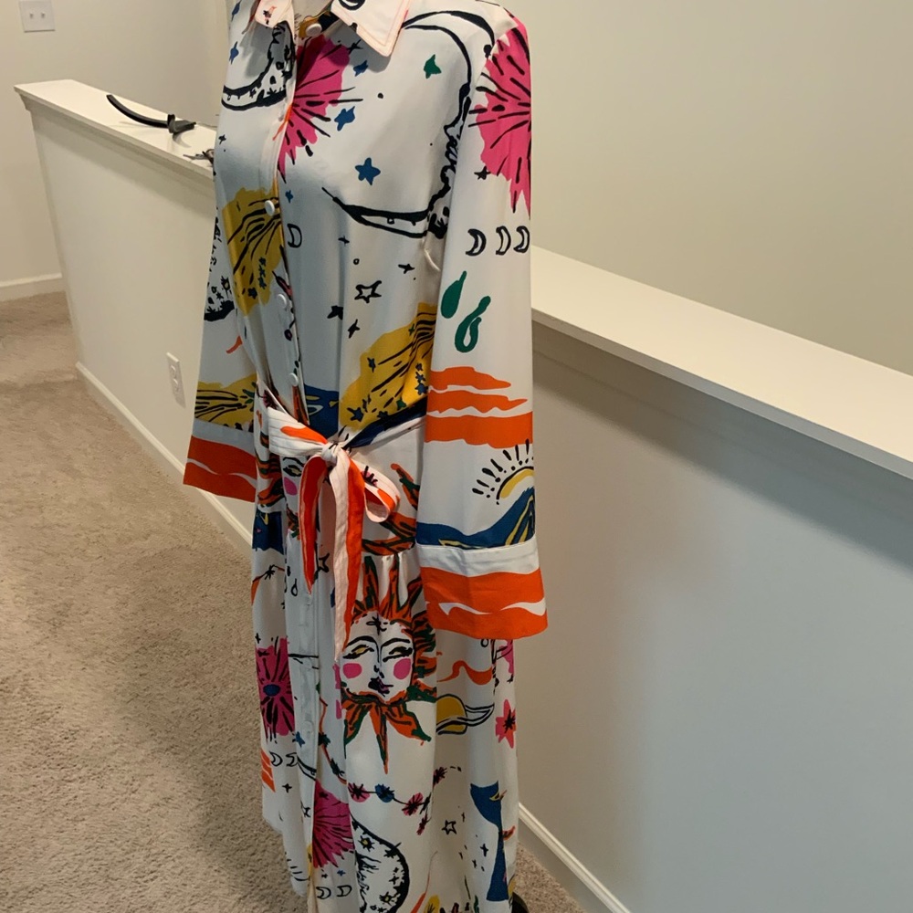 Sunday Up size medium Multicolor Abstract Long Sleeve Dress - Picture 8 of 11